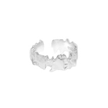 Irregular 925 Sterling Silver Western Minimalist Korean Resizable Gold Ring Jwel - £21.28 GBP