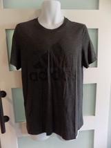 Adidas Dark Gray W/Black Logo Amplifier Tee Size S Men&#39;s EUC - £14.58 GBP
