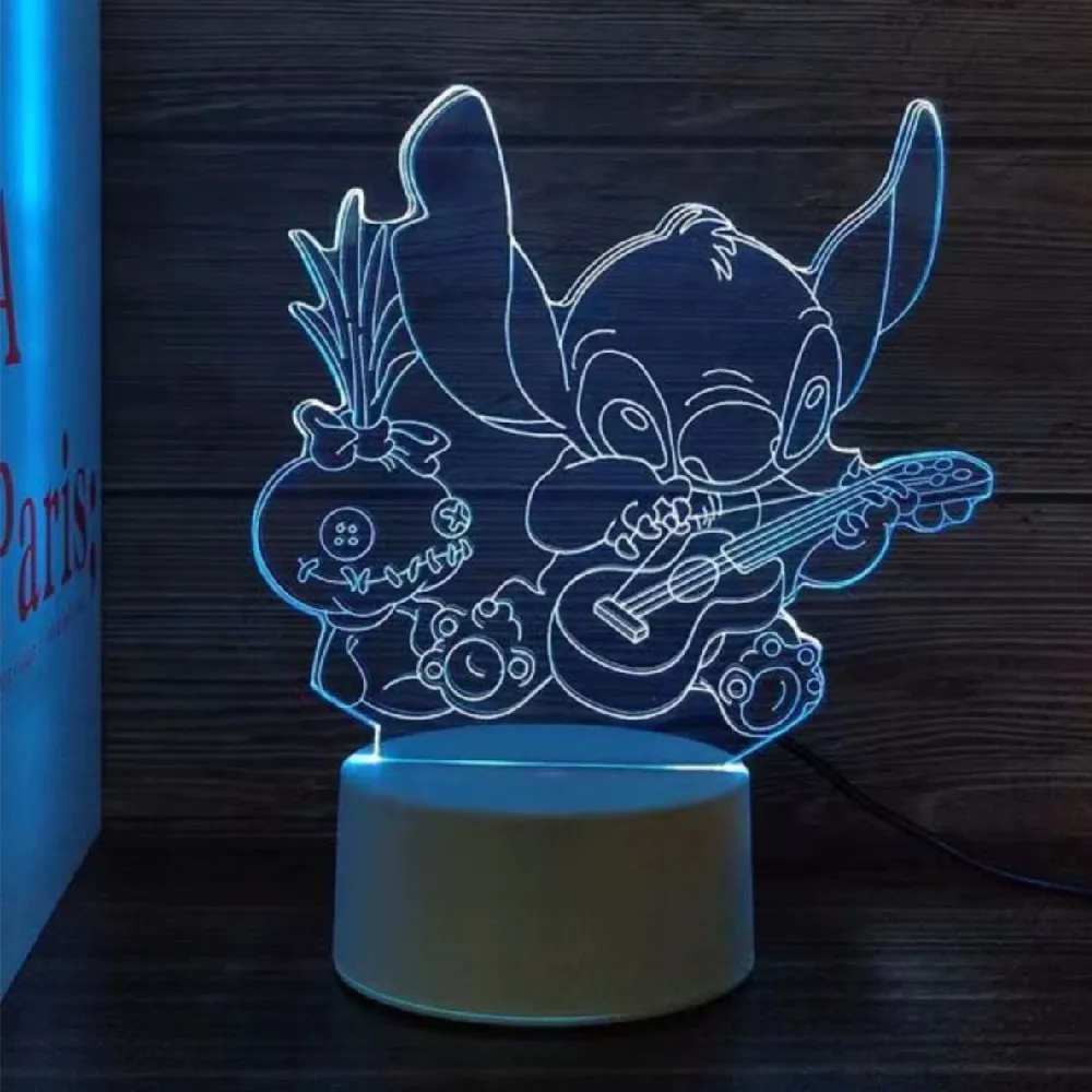 Stitch Night Light 3D Led 7 Color Stitch Table Lamp for Christmas Stitch Gifts - £5.96 GBP