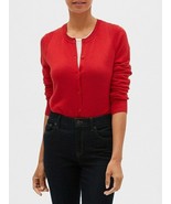 Banana Republic Cardigan NEW Red Washable Forever Crew-Neck Cardigan NWT... - $62.89 CAD