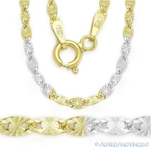 2.5mm Valentino Link 925 Sterling Silver 2Tone 14k YW Gold-Plated Chain Necklace - £25.66 GBP+