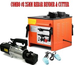 Combo Electric Hydraulic Rebar Bender &amp; Cutter 25mm 1&quot; #8 Rebar Steel Be... - $50,420.20 MXN