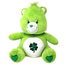 Care Bears Good Luck Bear 13&quot; Y2K 2004 NAMCO Jakks Pacific Green Irish Shamrock  - £18.87 GBP