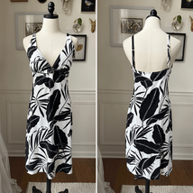 Tommy Bahama Swim Dress Halter Leopard Frond Print Black White $168 L - $52.20