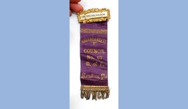 1800s antique NARRAGANSETT D of P READING PA RIBBON w/IN MEMORIAM PIN co... - £77.86 GBP