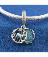 925 Sterling Silver HP Patronus Dangle Charm with Blue Enamel and Clear ... - $26.34 CAD