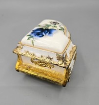 Vintage Sankyo Musical Floral Porcelain Piano Trinket/Jewelry Box Original Box - £18.11 GBP