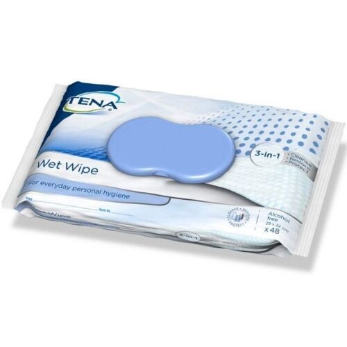 Tena 3 in 1 Wet Wipes x 48 - $12.10