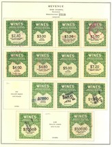 RE108//RE166, Unused/Used Wine Revenue Stamp Collection Cat $841.00 Stua... - £468.04 GBP