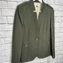 Tahari ASL Military Style Womens Blazer Olive Green Size 10 One Button New  - £58.68 GBP