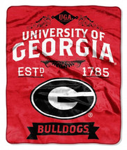 Georgia Bulldogs 50&quot; by 60&quot; Label Plush Raschel Throw Blanket - NCAA - £23.18 GBP