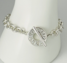 9.5&quot; Large Tiffany &amp; Co Sterling Silver 1837 Mens Unisex Toggle Anklet Bracelet - £354.74 GBP