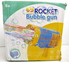 Rocket Bubble gun 69 Hole Foaming - Blue/Yellow - New Open Box - £11.06 GBP