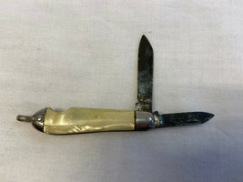 Vtg Unmarked Small 2 Blade Folding Pocket Knife Pocket Watch Chain Knife - $29.95