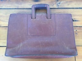 Vtg Schlesinger Brothers Cali Saddle Leather Attache Briefcase Laptop Ba... - £70.78 GBP