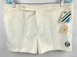 Vintage Tennis Shorts Sergio Tacchini Mens 36 Medium White Wimbledon - $42.00