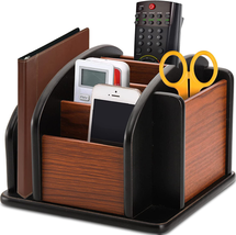 DEAYOU Wood Remote Control Holder for Table, Revolving Office Desktop Organizer  - £19.03 GBP