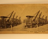 Vintage Stereoview Card French Cranes Pedro Miguel Panama 1906  - $4.94