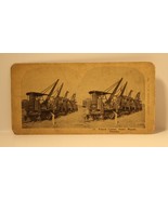 Vintage Stereoview Card French Cranes Pedro Miguel Panama 1906  - £3.87 GBP
