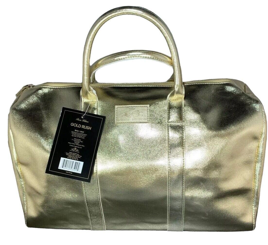 Paris Hilton Gold Rush Tote Bag Purse Brand New With Zipper (Size: 16.5X10X6.5)