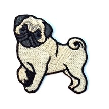 Pug Dog Patch Iron on No Name - $6.50
