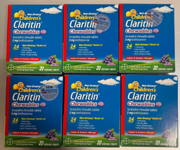 6x Children's Claritin 24 Hour Grape Chewable Tablet, 5 mg, 20 Count 03/... - $11.88 6x Children's Claritin 24 Hour Grape Chewable Tablet, 5 mg, 20 Count 03/... - $11.88
