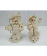 Set Of 2 Home Fall Decor White Mr. &amp; Mrs Scarecrow Figurines Cute Decora... - $13.57