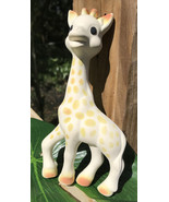  Vtg Giraffe 7&quot; Blow Mold Rubber Squeak toy White Yellow Orange as found... - £12.32 GBP