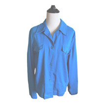 Womens Heavy Stretch Shirt Blue Size 14 Long Sleeve Button Down Nine &amp; C... - £14.23 GBP