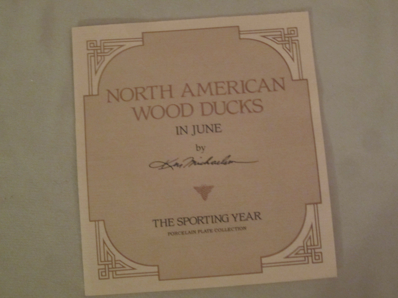 WOOD DUCKS IN JUNE collector plate KEN MICHAELSEN Wildlife SPORTING YEAR Item image 4