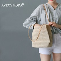 AVRO&#39;s MODA Brand Fashion Handbags For Women Straw Bucket Shoulder Bags Ladies C - £38.13 GBP