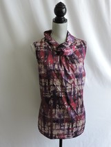 Coldwater Creek Sleeveless Shirt Purple Gray Cowl Neck Blouse Work Top 1X 18 - £23.97 GBP