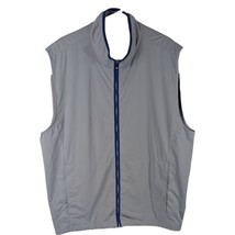 Footjoy Golf Vest Mens 2XL Full Zip Sleeveless Light Gray Grey Navy Blue - $34.65