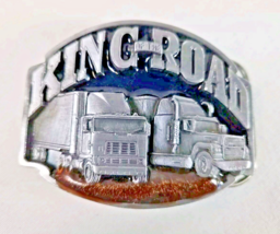 KING OF THE ROAD Keep on Trucking 1990 Siskiyou Pewter Belt Buckle Trucker - $220.70 MXN