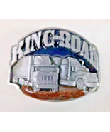 KING OF THE ROAD Keep on Trucking 1990 Siskiyou Pewter Belt Buckle Trucker - $220.31 MXN