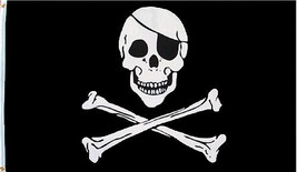 Deluxe Skull &amp; Crossbones Pirate Flag Jolly Roger 3&#39; X 5&#39; - £6.16 GBP