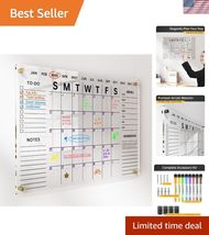 Acrylic Wall Calendar with Dry Erase Surface | 28x20" Clear Monthly Plan... - $90.50