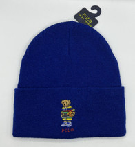 $58 NWT Mens Polo Ralph Lauren Basketball Bear Knit Cuff Beanie Ski Hat Cap - £38.49 GBP