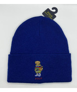 $58 NWT Mens Polo Ralph Lauren Basketball Bear Knit Cuff Beanie Ski Hat Cap - £38.49 GBP
