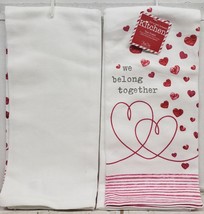 2 SAME PRINTED TEA KITCHEN TOWELS (18&quot;x28&quot;) LOVE &amp; HEARTS,WE BELONG TOGE... - £11.82 GBP