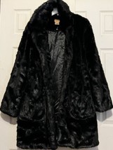 Women&#39;s Winter Church Formal Washable Black faux mink Fur Coat Jacket pl... - £142.43 GBP