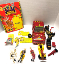 Tyco Crash Test Dummies Lot Of Figures And Vehicles Vintage - £93.41 GBP