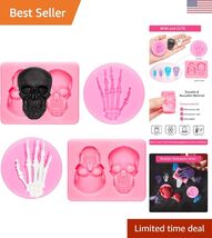 Halloween DIY Silicone Molds - 3D Skeleton Hands &amp; Skull Set for Creativ... - $13.30