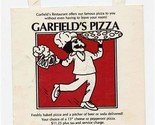 Garfield&#39;s Pizza Door Hangar Room Service Menu - $11.88