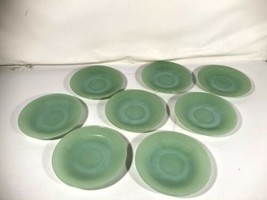 Fire King Oven Ware Mid Century Modern Jadeite Saucer Lot Made In USA - £70.05 GBP