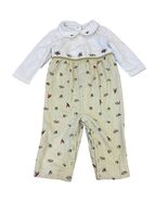 Gymboree Vintage Y2K Floral Embroidered Pants Romper 12-18 Mo - $354.18 MXN