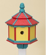3 ROOM HEXAGON BIRDHOUSE Big Amish Handmade Post Mount Poly ~ Red Aruba ... - $259.97 CAD