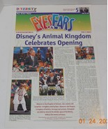 Walt Disney World Eyes And Ears Newspaper Animal Kingdom April 30th 1998 - $35.46 CAD