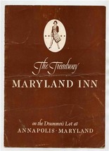 Maryland Inn Menu Cover &amp; Insert Annapolis Maryland Treadway Inn 1950&#39;s - £14.24 GBP