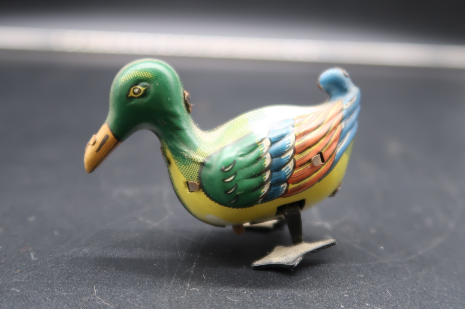 Vintage Friction Tin Litho Toy Duck No Key #1212 Unbranded Item image 7